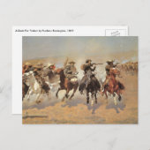 ヴィンテージカウボーイズ、Remingtonによる木材のためのダッシュ ポストカード (正面/裏面)