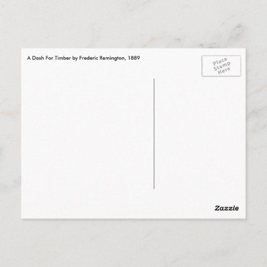 ヴィンテージカウボーイズ、Remingtonによる木材のためのダッシュ ポストカード (裏面)