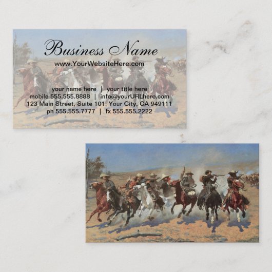 ヴィンテージカウボーイズ、Remingtonによる木材のためのダッシュ 名刺 (正面/裏面)