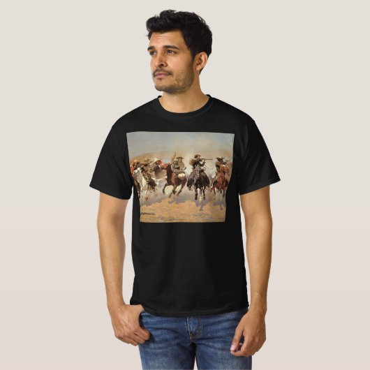 ヴィンテージカウボーイズ、Remingtonによる木材のためのダッシュ Tシャツ (正面フル)