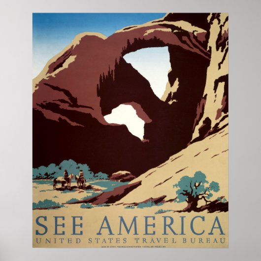 ヴィンテージカウボーイズAmerican Western Art WPA ポスター (正面)