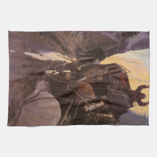 ヴィンテージカウボーイズNCワイエスでキャニオンでホールドアップ キッチンタオル (横)