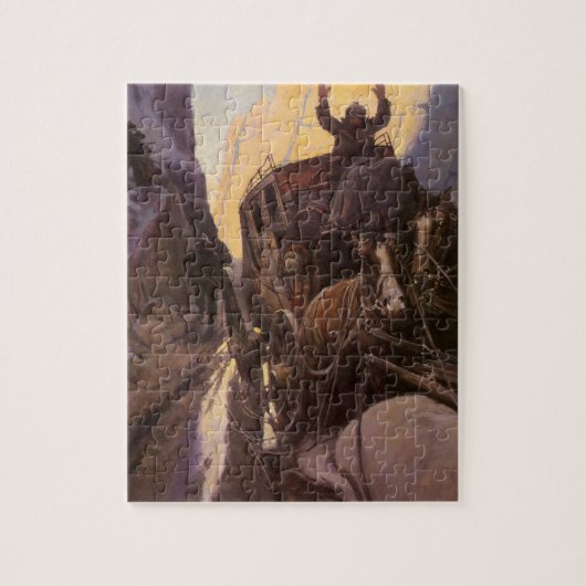 ヴィンテージカウボーイズNCワイエスでキャニオンでホールドアップ ジグソーパズル (縦)