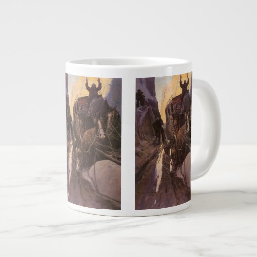 ヴィンテージカウボーイズNCワイエスでキャニオンでホールドアップ ジャンボコーヒーマグカップ (正面右)