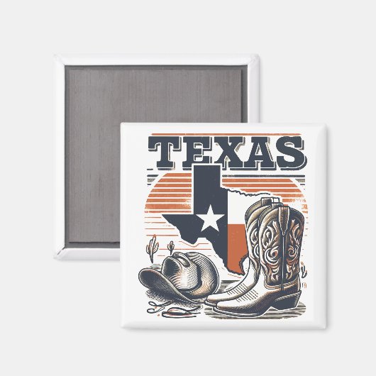 ヴィンテージカウボーイテキサス州 マグネット (正面/裏面)
