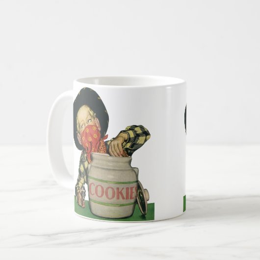 ヴィンテージカウボーイトイガンハンドインザクッキージャー コーヒーマグカップ (正面左)