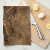 ヴィンテージカウボーイトーマスエイクンズ歌 キッチンタオル (四つ折り)