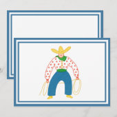 ヴィンテージカウボーイフラットサンキューカード サンキューカード (正面/裏面)