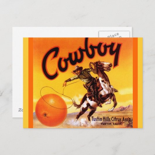 ヴィンテージカウボーイブランドのトスティンフルーツクレートポストカード ポストカード (正面/裏面)