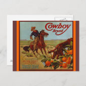 ヴィンテージカウボーイブランドフルーツステアキャトルポストカード ポストカード (正面/裏面)