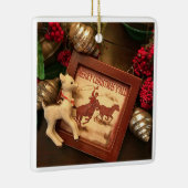 ヴィンテージカウボーイメリークリスマスY'allオーナメント セラミックオーナメント (右)