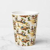 ヴィンテージカウボーイ女性のカーボーイカントリーキッズポニーサボス 紙コップ (裏面)