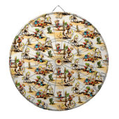 ヴィンテージカウボーイ女性のカーボーイカントリーキッズポニーサボテン ダーツボード (正面)