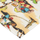 ヴィンテージカウボーイ女性のカーボーイカントリーキッズポニーサボテン テーブルクロス (アングル)