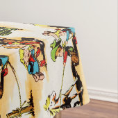 ヴィンテージカウボーイ女性のカーボーイカントリーキッズポニーサボテン テーブルクロス (インサイチュ)