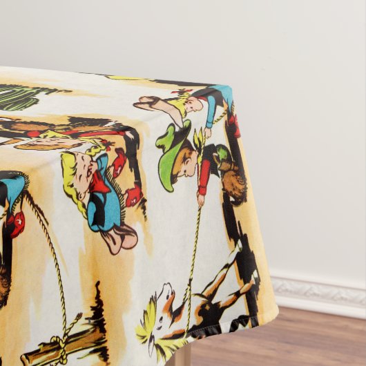 ヴィンテージカウボーイ女性のカーボーイカントリーキッズポニーサボテン テーブルクロス (インサイチュ)