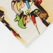 ヴィンテージカウボーイ女性のカーボーイカントリーキッズポニーサボテン フリースブランケット (角)