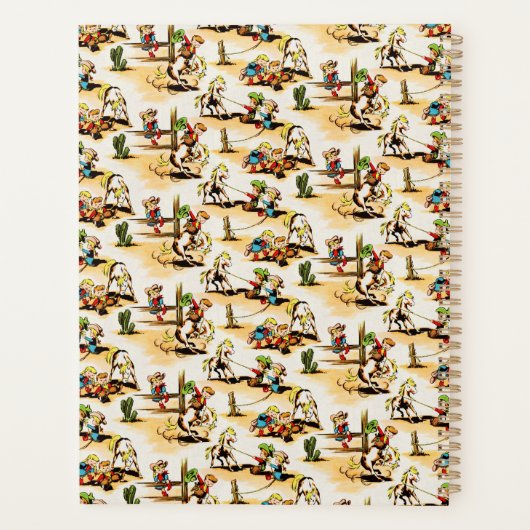 ヴィンテージカウボーイ女性のカーボーイカントリーキッズポニーサボテン プランナー手帳 (裏面)