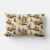 ヴィンテージカウボーイ女性のカーボーイカントリーキッズポニーサボテン ランバークッション (正面)