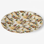 ヴィンテージカウボーイ女性のカーボーイカントリーキッズポニーサボナ ペーパープレート (アングル)