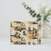 ヴィンテージカウボーイ女性のカーボーイ葉書 ポストカード (スタンド正面)