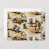 ヴィンテージカウボーイ女性のカーボーイ葉書 ポストカード (正面/裏面)