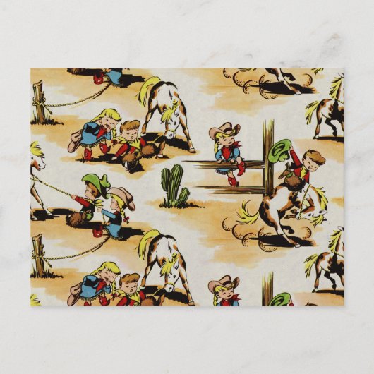 ヴィンテージカウボーイ女性のカーボーイ葉書 ポストカード (正面)