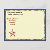 ヴィンテージカウボーイ日付を保存 案内ポストカード (裏面)