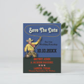 ヴィンテージカウボーイ日付を保存 案内ポストカード (スタンド正面)