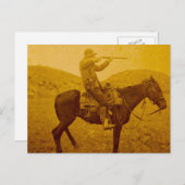 ヴィンテージカウボーイ狩りオン馬上 ポストカード (正面/裏面)