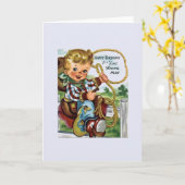 ヴィンテージカウボーイ誕生日グリーティングカード カード (黄色い花)