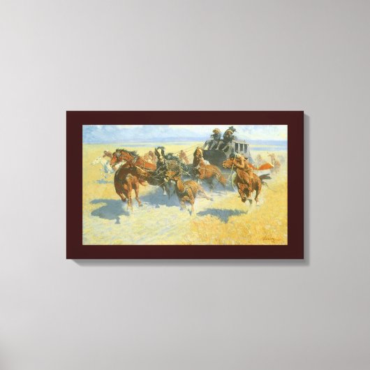 ヴィンテージカウボーイ、ニチのリーダーを倒すレミントン キャンバスプリント (正面)