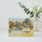 ヴィンテージカウボーイ、ニチのリーダーを倒すレミントン ポストカード (スタンド正面)