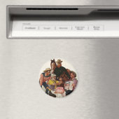 ヴィンテージカウボーイ、ハッピーバースデーパーティーテックス マグネット (インサイチュ (食洗機))