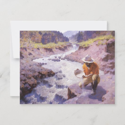 ヴィンテージカウボーイ、パンニング金ゴールド、ワイオミングby Leigh (正面)