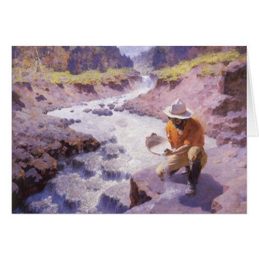 ヴィンテージカウボーイ、パンニング金ゴールド、ワイオミングby Leigh (正面横)