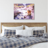 ヴィンテージカウボーイ、パンニング金ゴールド、ワイオミングby Leigh キャンバスプリント (インサイチュ (寝室))