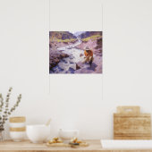 ヴィンテージカウボーイ、パンニング金ゴールド、ワイオミングby Leigh ポスター (キッチン)