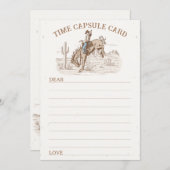 ヴィンテージカウボーイ ファーストロデオ タイムカプセルカード 招待状 (正面/裏面)