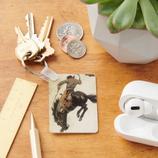 ヴィンテージカウボーイ、ブロンコバスター勉強by NC Wyeth キーホルダー (デスク)