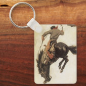 ヴィンテージカウボーイ、ブロンコバスター勉強by NC Wyeth キーホルダー (正面)