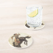 ヴィンテージカウボーイ、ブロンコバスター勉強by NC Wyeth コースター (側面)