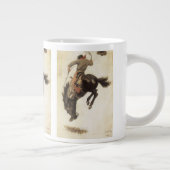 ヴィンテージカウボーイ、ブロンコバスター勉強by NC Wyeth ジャンボコーヒーマグカップ (右)