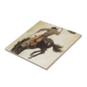 ヴィンテージカウボーイ、ブロンコバスター勉強by NC Wyeth タイル (側面)