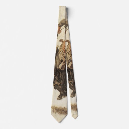 ヴィンテージカウボーイ、ブロンコバスター勉強by NC Wyeth ネクタイ (正面)