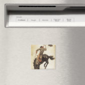 ヴィンテージカウボーイ、ブロンコバスター勉強by NC Wyeth マグネット (インサイチュ (食洗機))