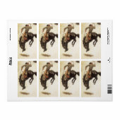 ヴィンテージカウボーイ、ブロンコバスター勉強by NC Wyeth ラベル (フルシート)