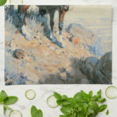 ヴィンテージカウボーイ、プレインズのセンチネルby Dunton キッチンタオル (折り畳み)