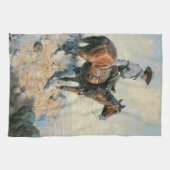 ヴィンテージカウボーイ、プレインズのセンチネルby Dunton キッチンタオル (横)