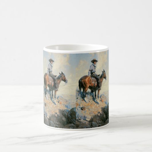 ヴィンテージカウボーイ、プレインズのセンチネルby Dunton コーヒーマグカップ (中央)
